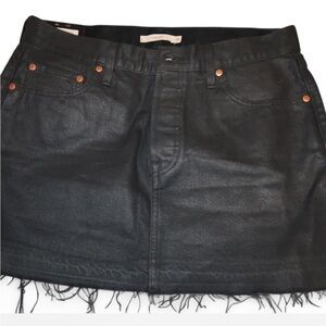 Black Levi's leather/denim mini skirt